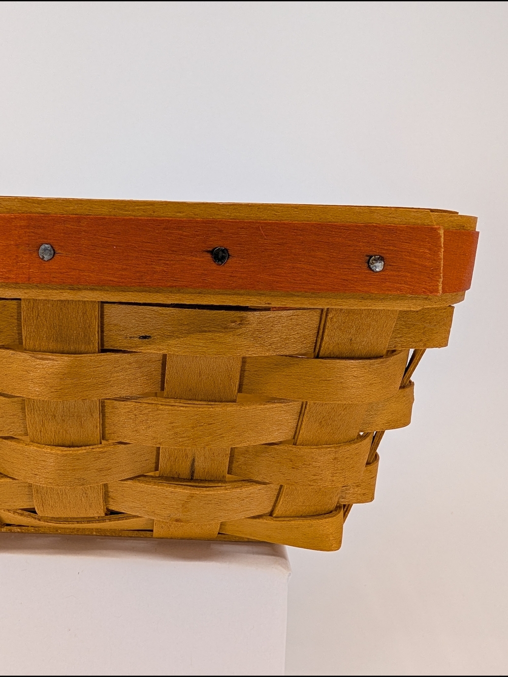 Longaberger 1999 Candy Corn Basket, Liner, Protector & Tie-On 14354 Halloween - Picture 5 of 11